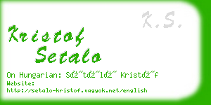 kristof setalo business card